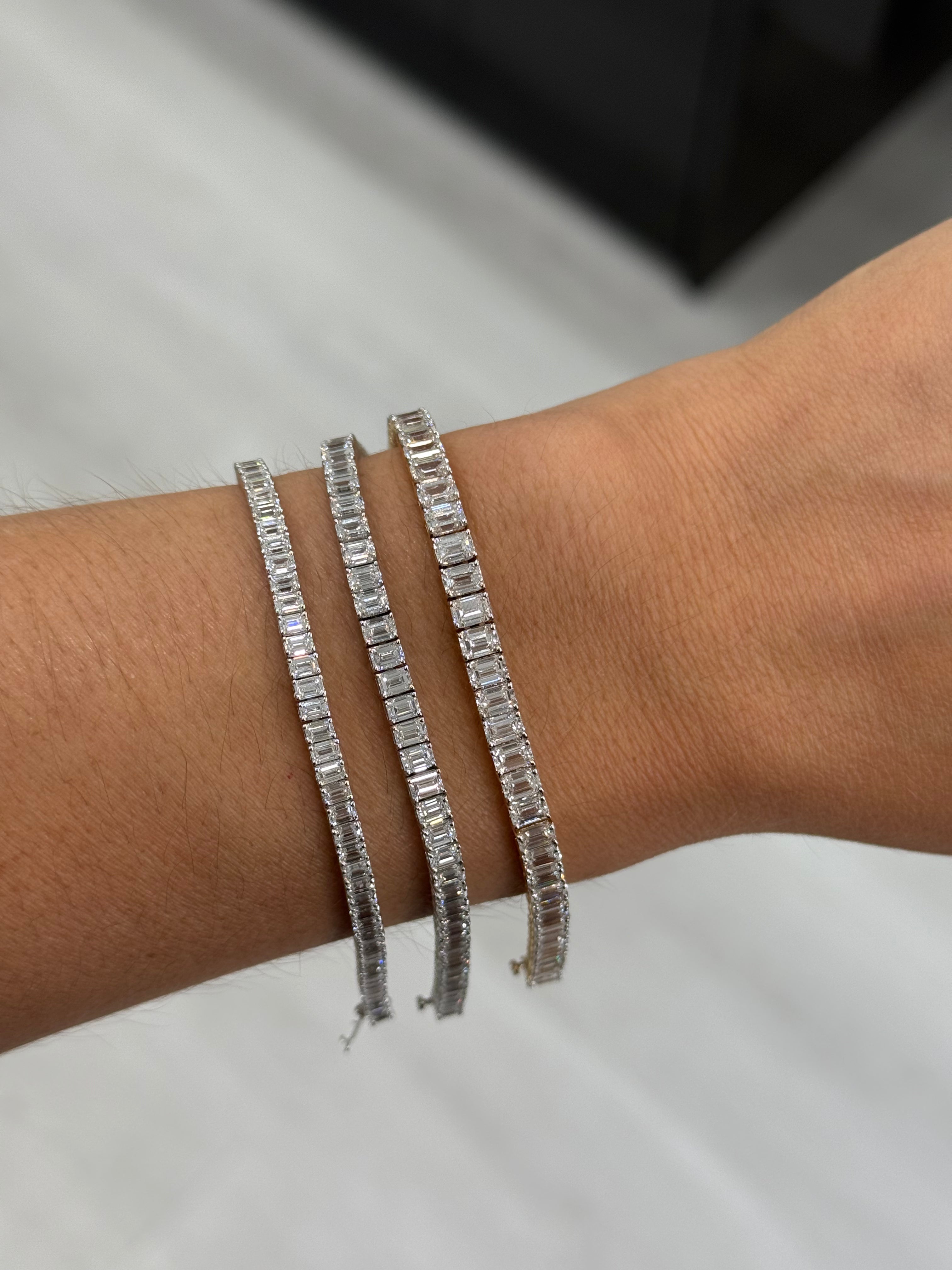 Emerald Cut Lab Tennis Bracelet