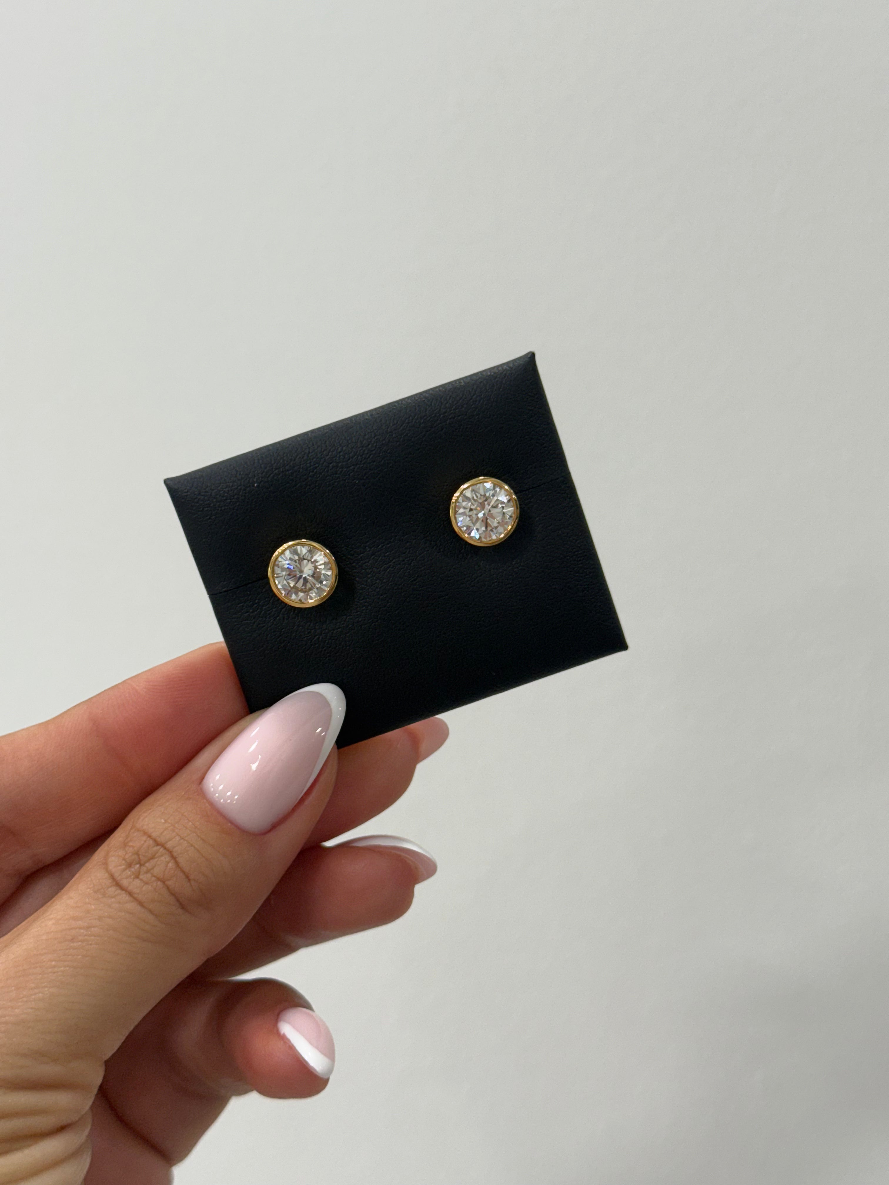 Bezeled Lab Diamond Studs