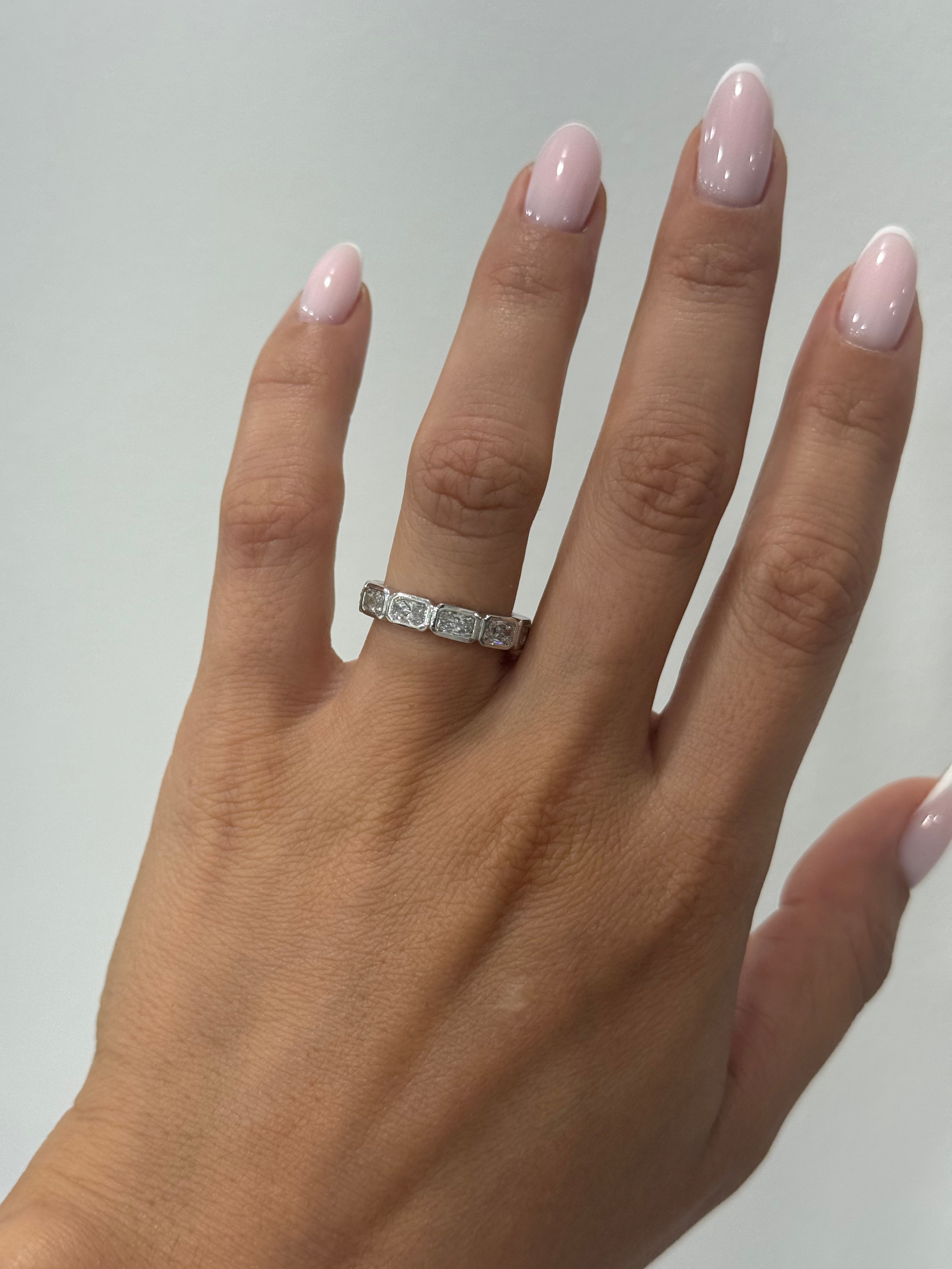 Bezeled East to West Radiant Cut Lab Band