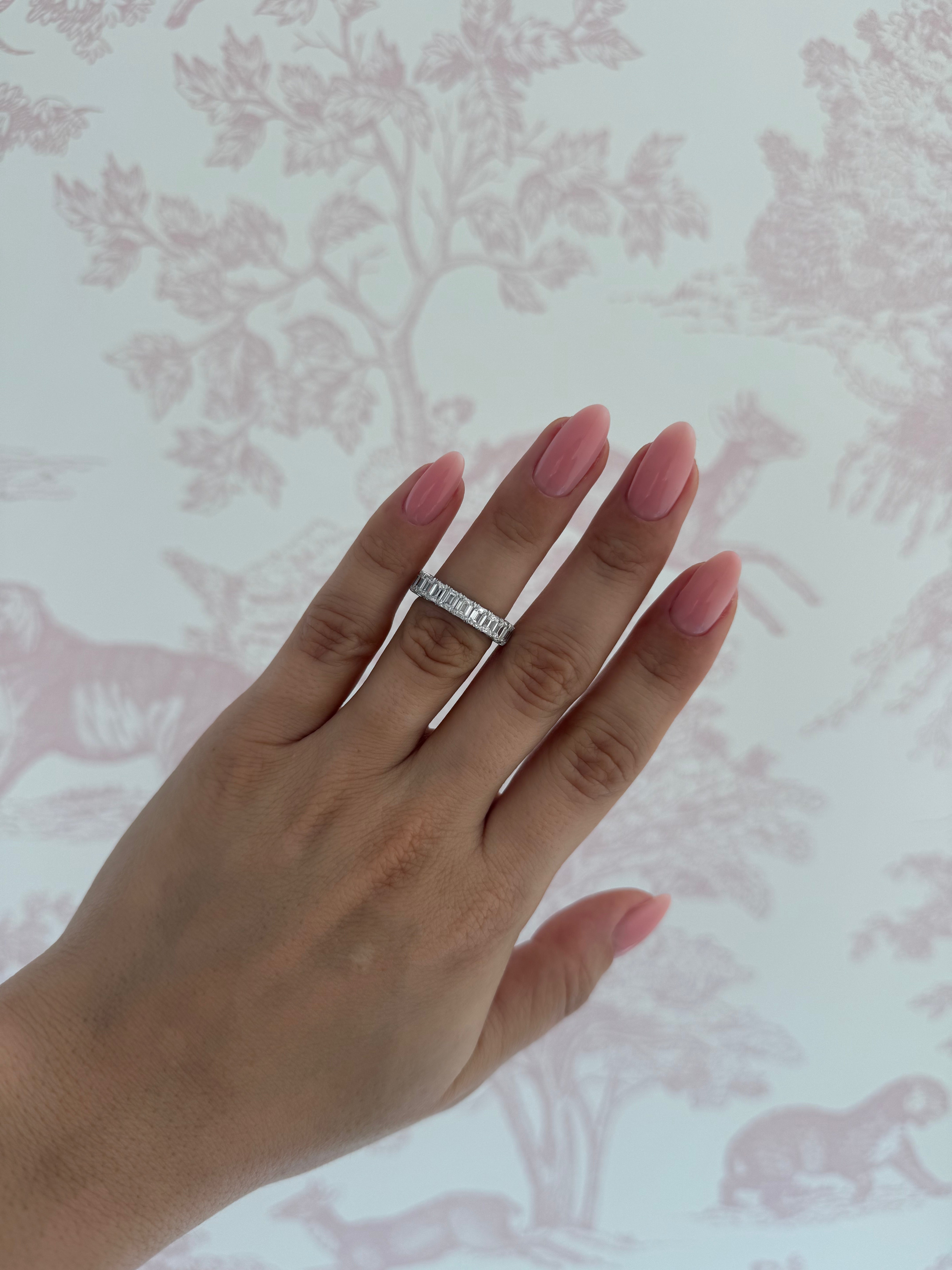 Medium Emerald Diamond Eternity Band