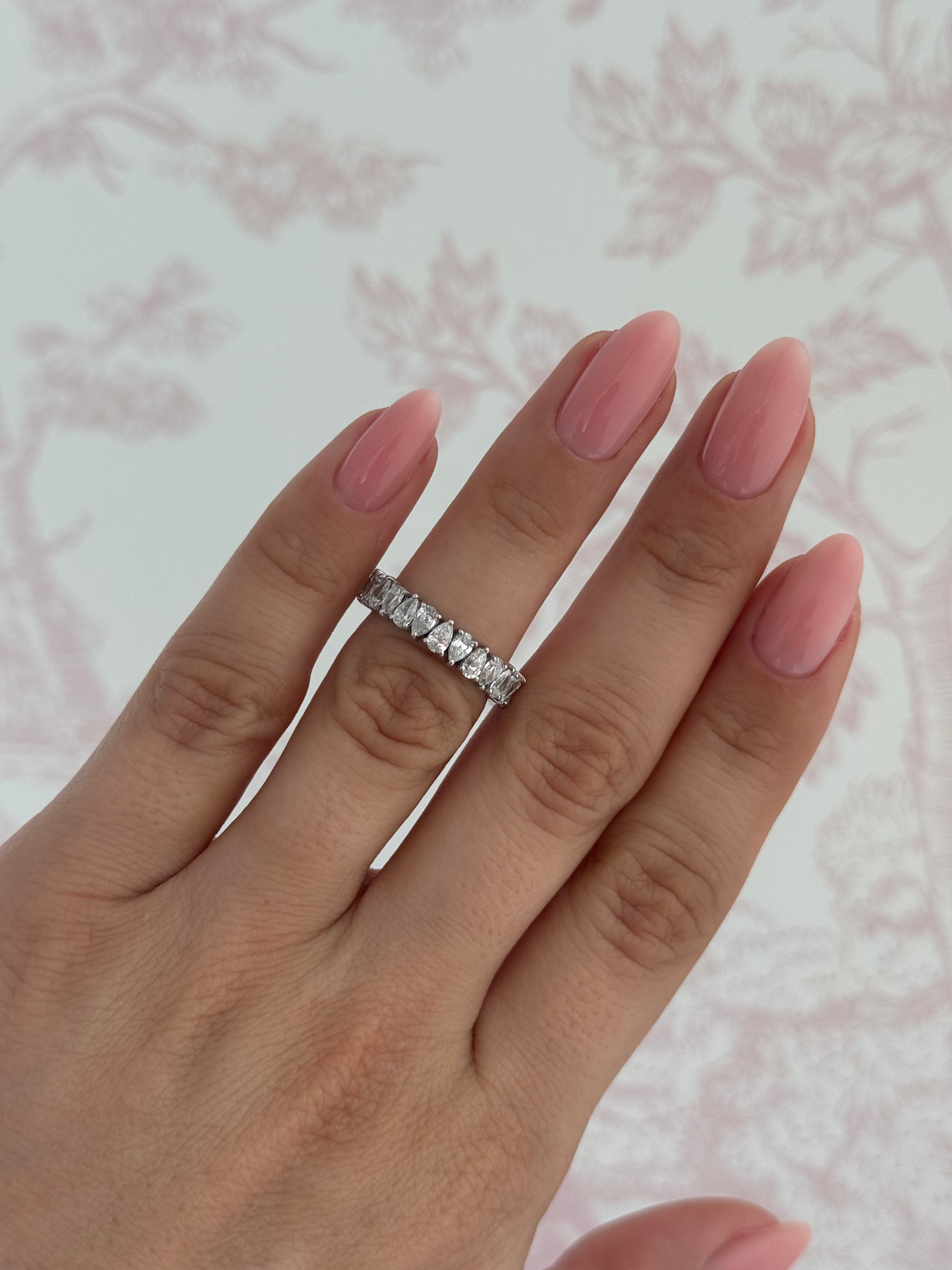Small Pear Diamond Eternity Band