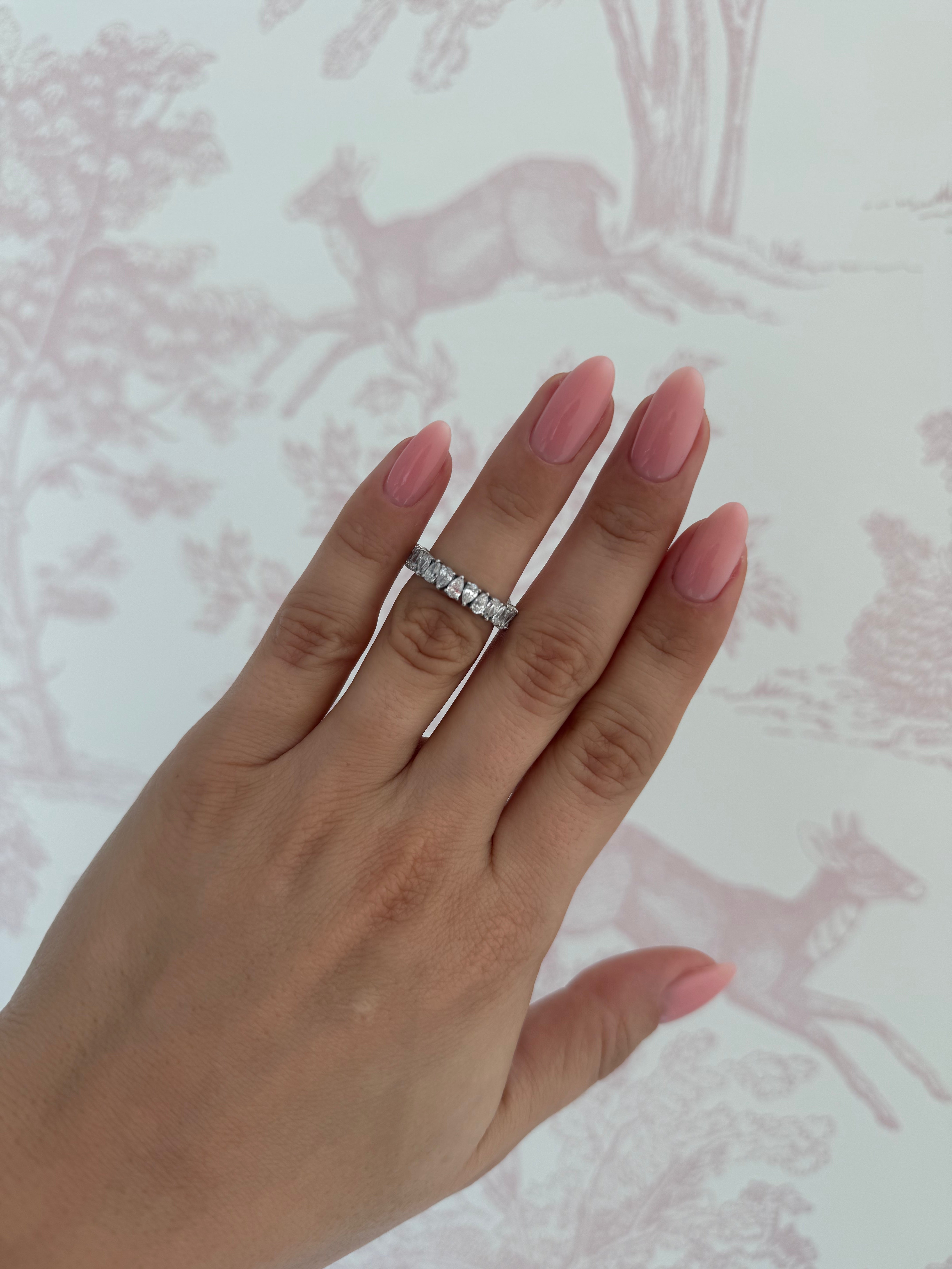 Small Pear Diamond Eternity Band