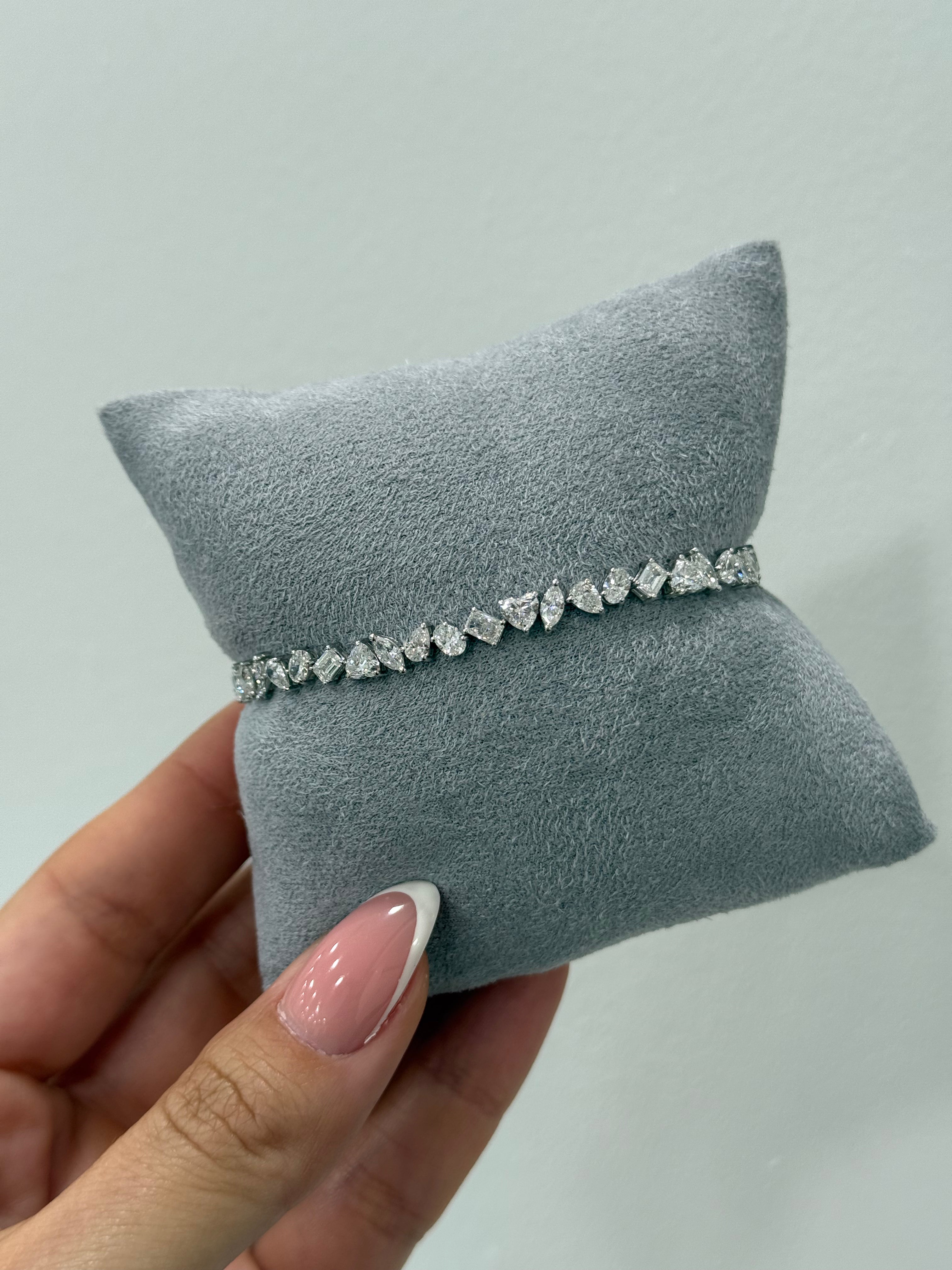 Small Fancy Cuts Lab Tennis Bracelet