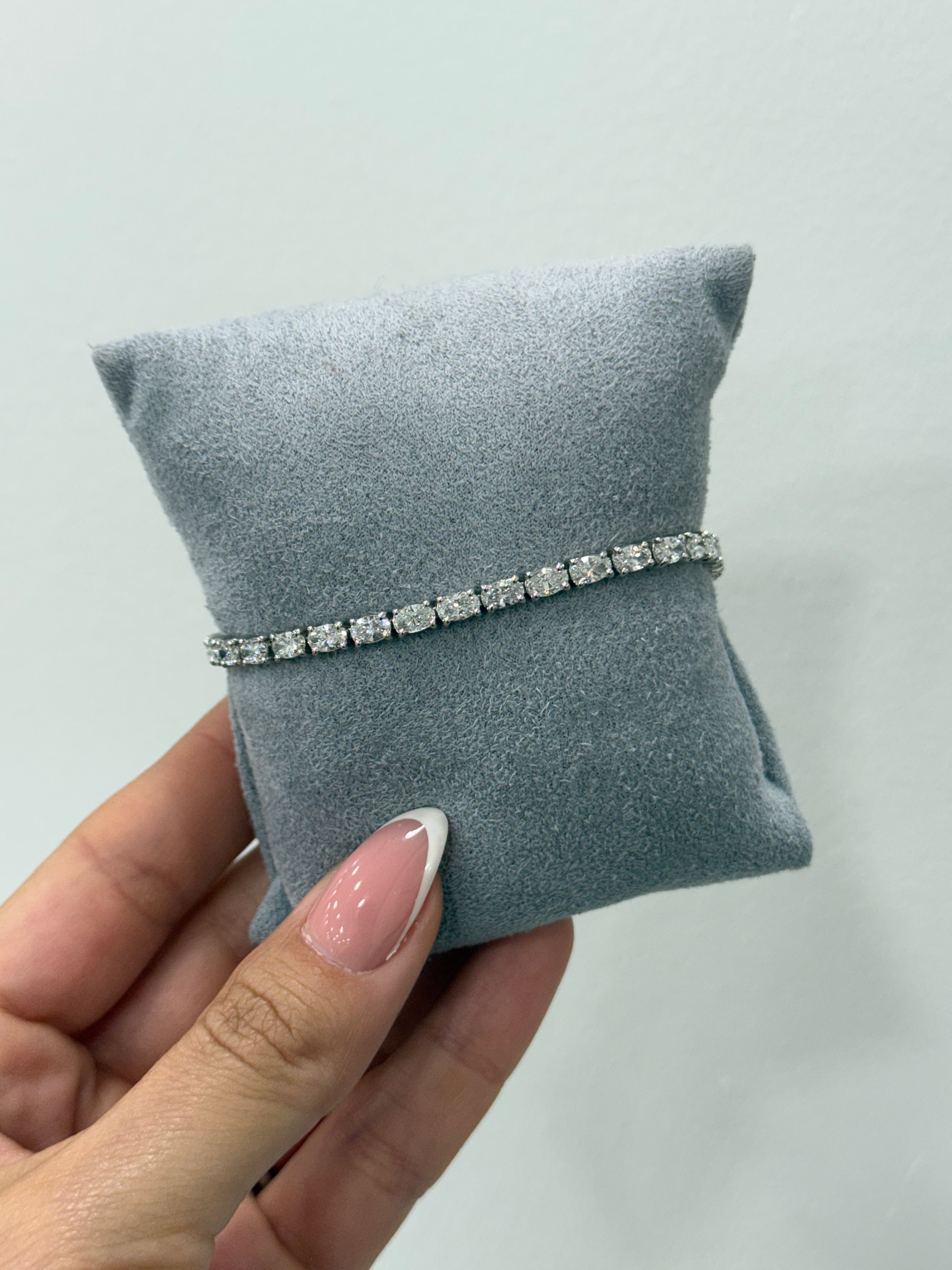 Oval East to West Lab Tennis Bracelet