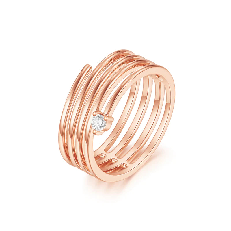5 Coils Diamond Ring