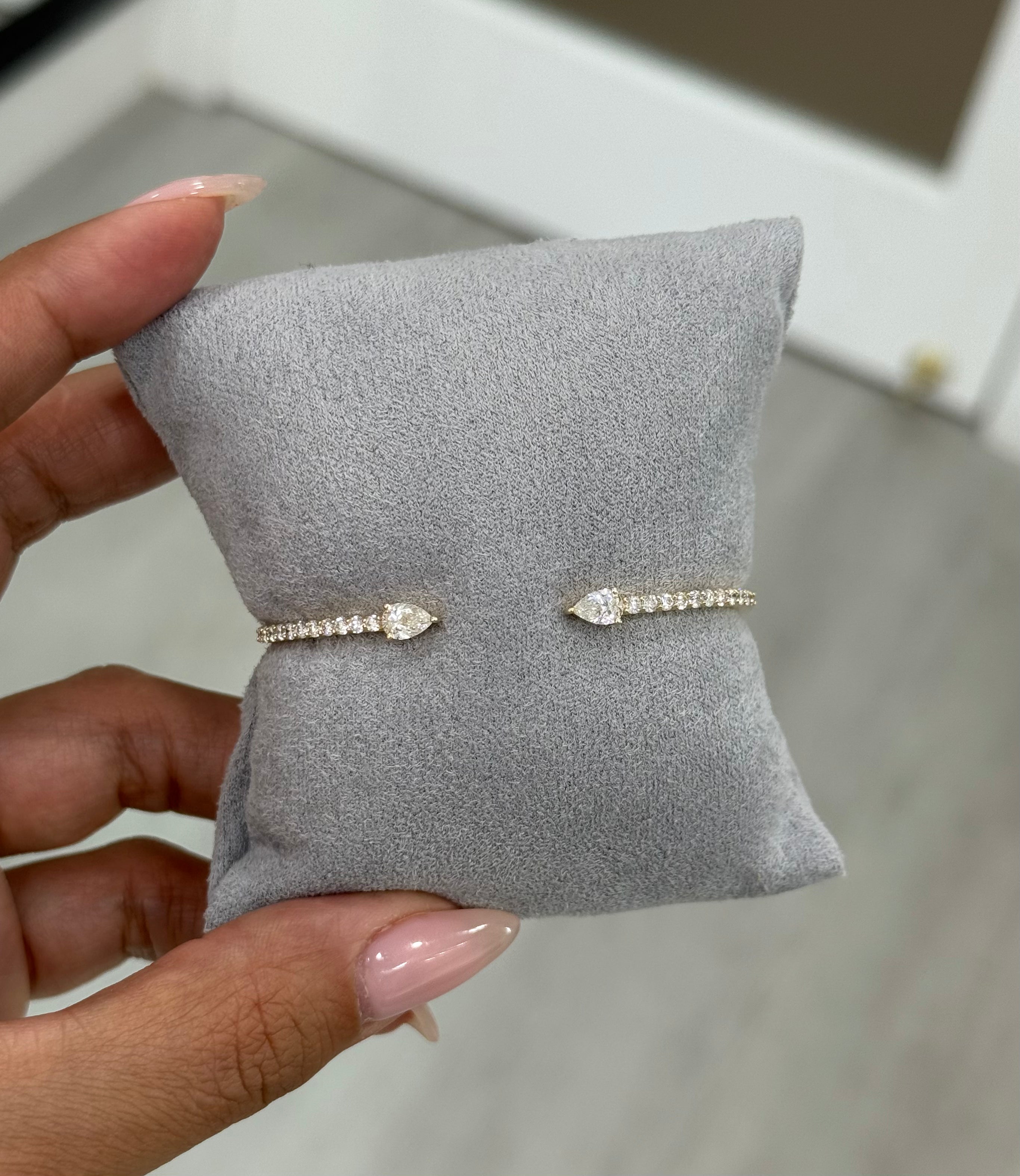 Double Pear Open Bangle