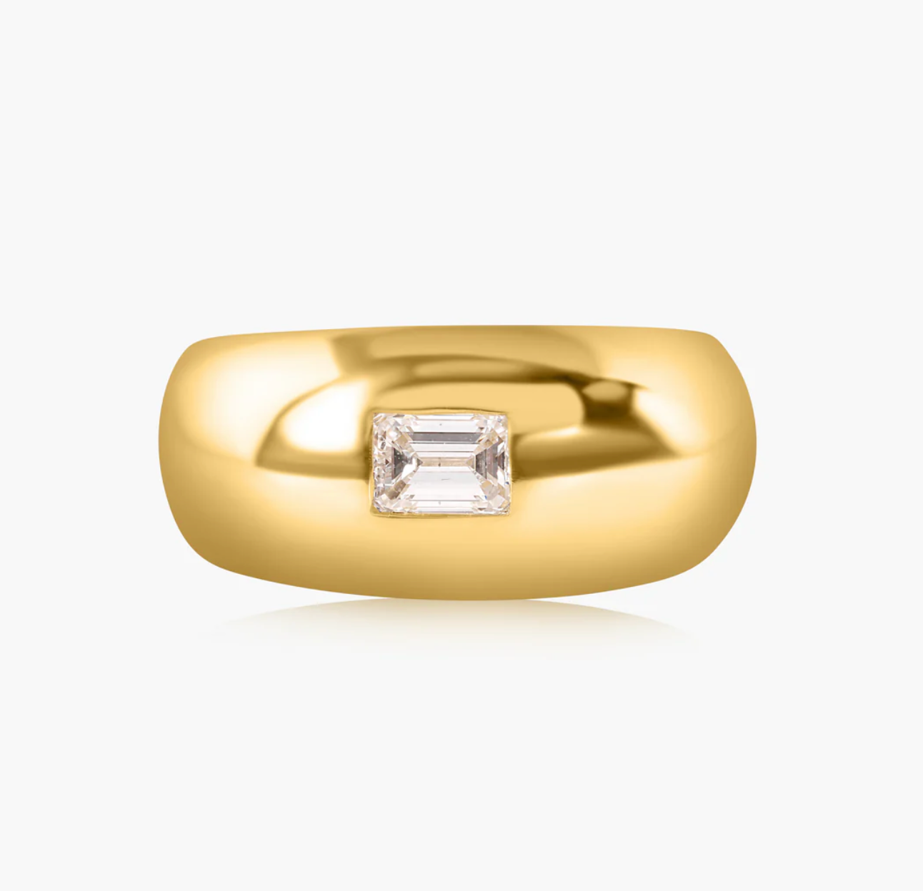 Cigar Ring + Emerald Cut Diamond