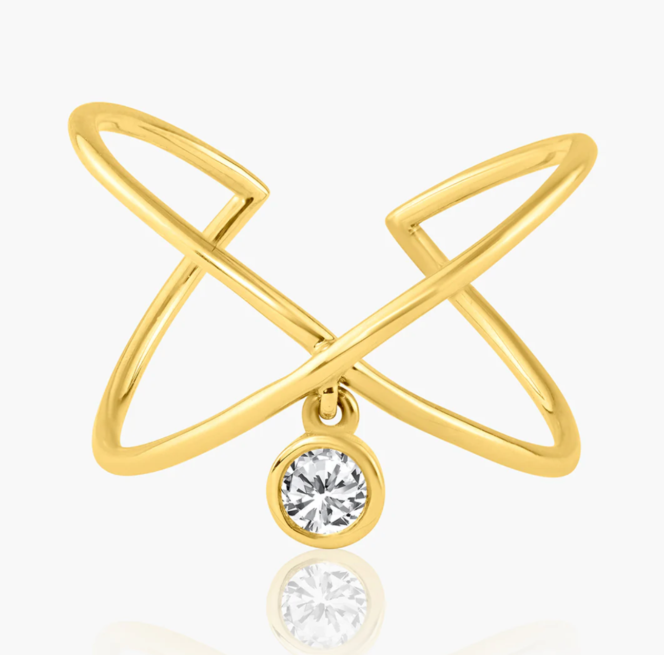 Crossover + Hanging Bezel Ring