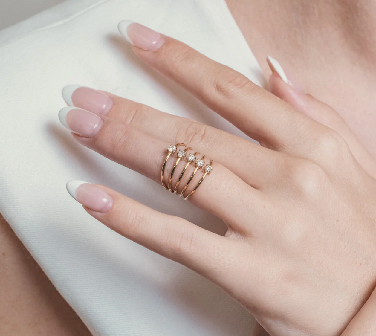 5 Diamond Coil Ring