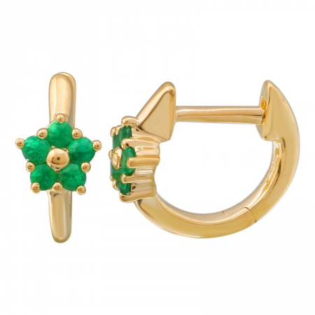 Mini Gemstone Flower Huggie