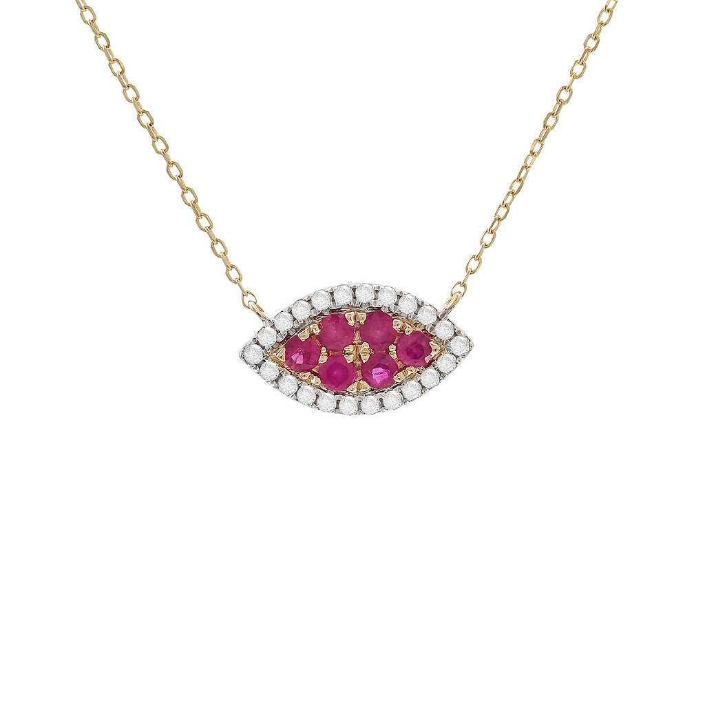Gemstone Evil Eye Necklace