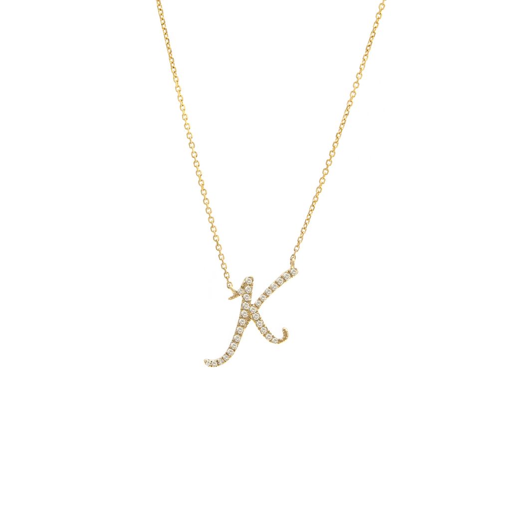Pavé Script Initial Necklace