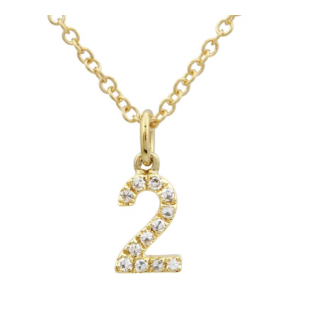 Mini Diamond Number Necklace