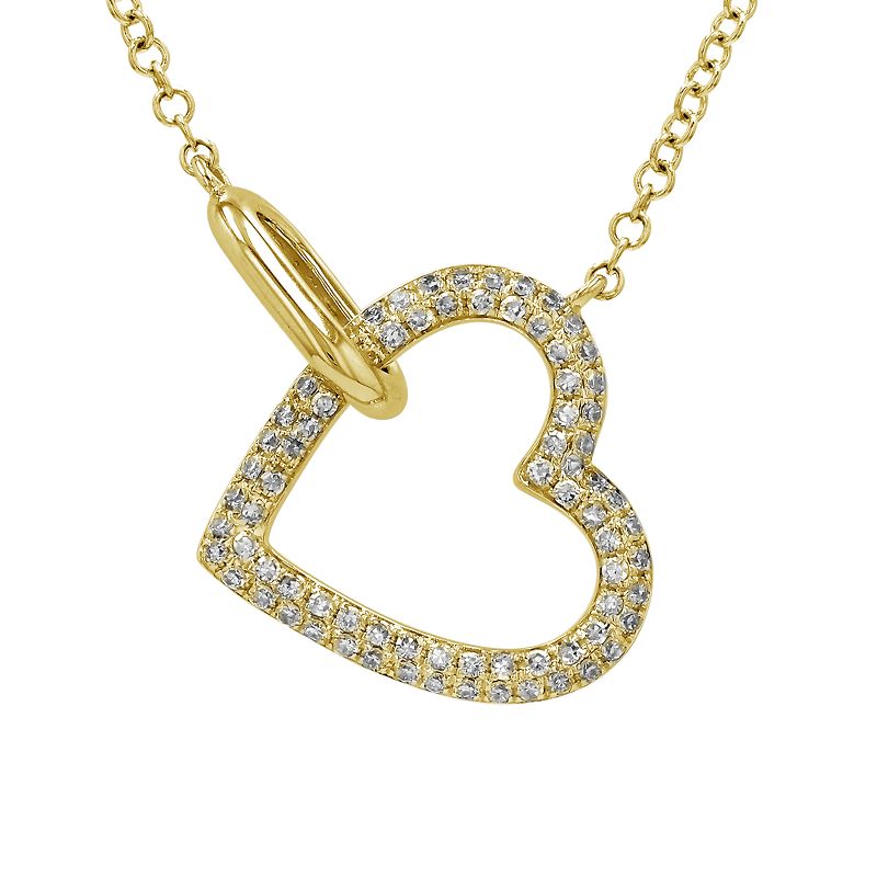 SLANTED HEART + RING NECKLACE