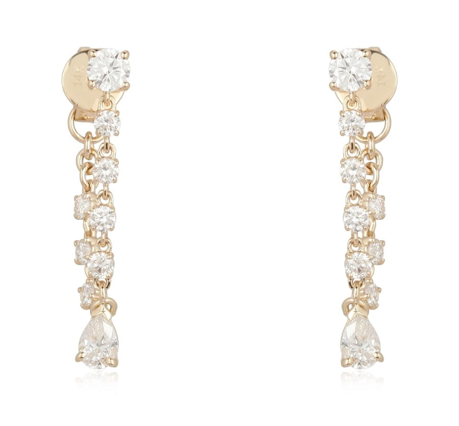 Front To Back Diamond Chain + Pear Diamond
