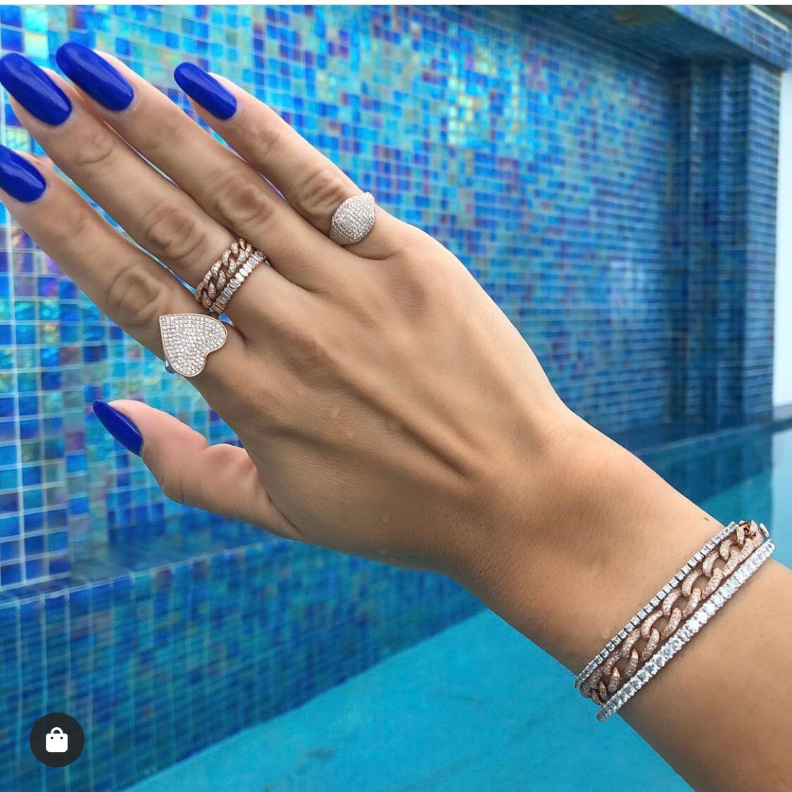 Large Pavé Heart Ring