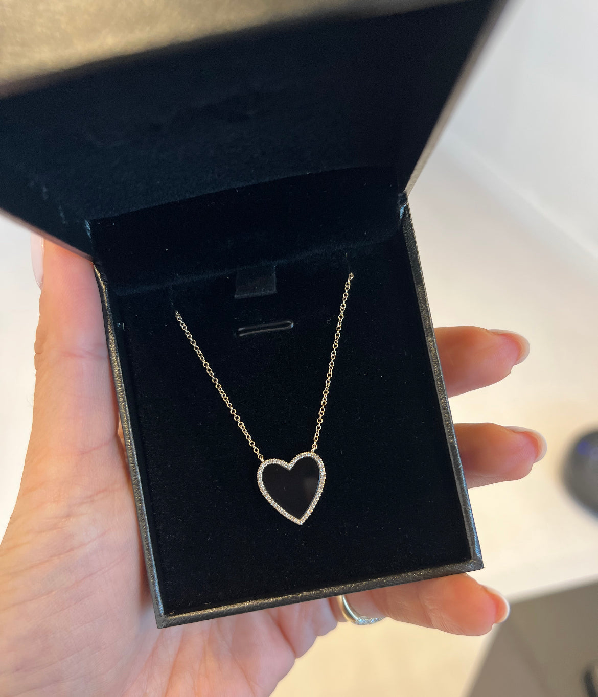 15mm Pavé Stone Heart Necklace