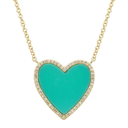 15mm Pavé Stone Heart Necklace