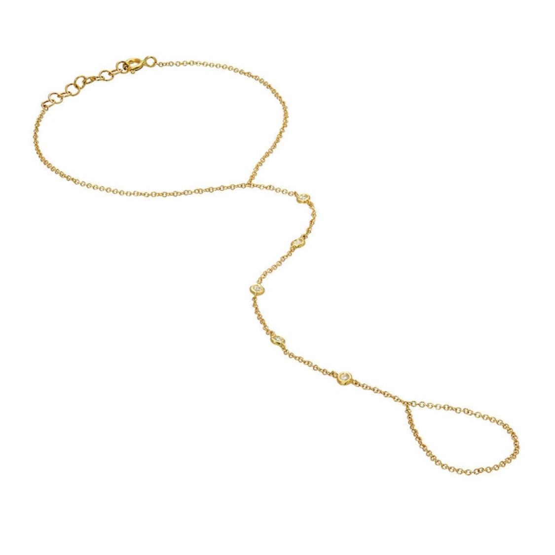 5 Diamond Bezel Hand Chain