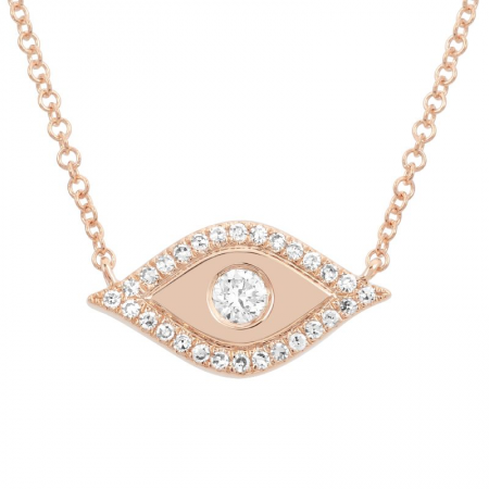 Diamond Outlined Evil Eye Necklace