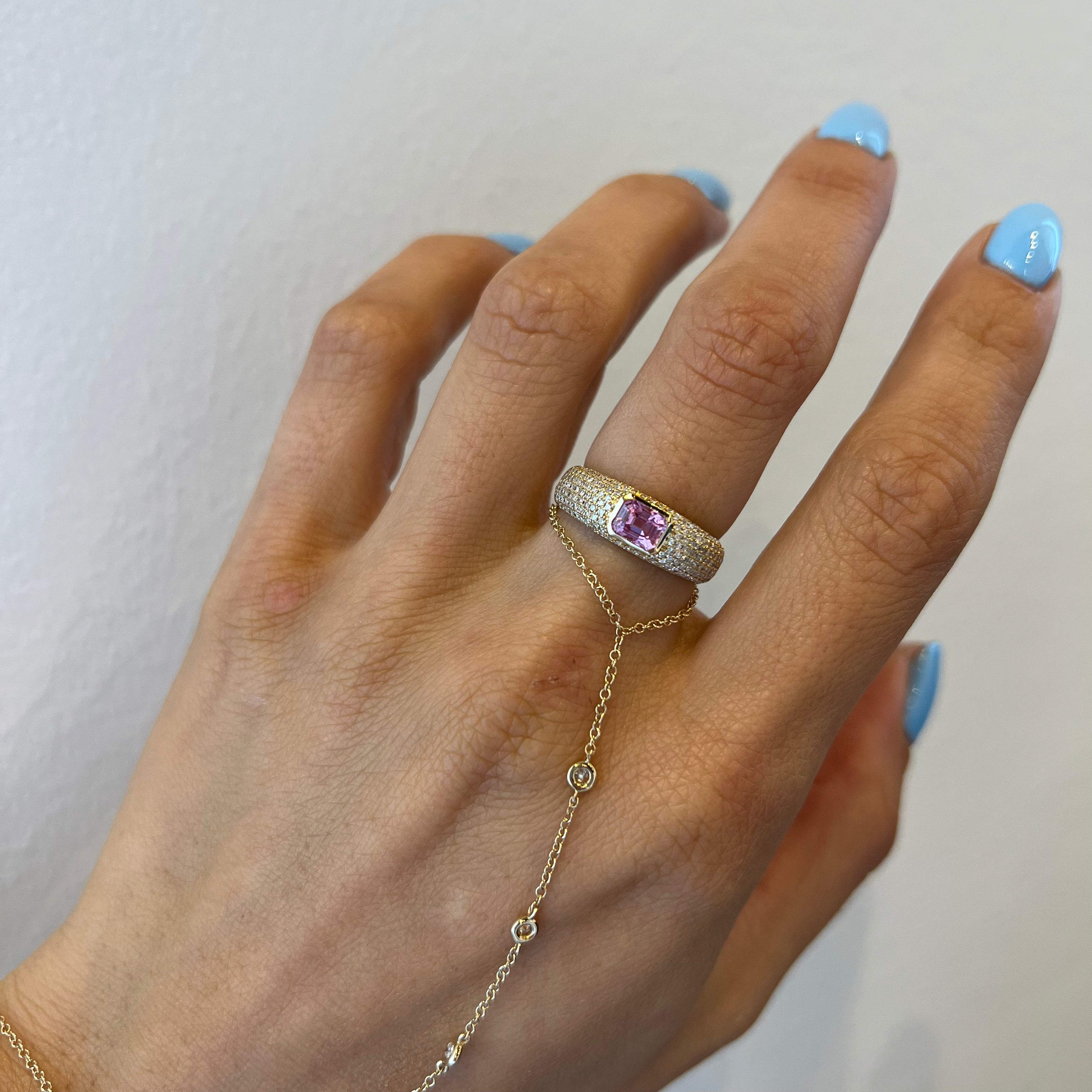 Pavé Gemstone Cigar Ring