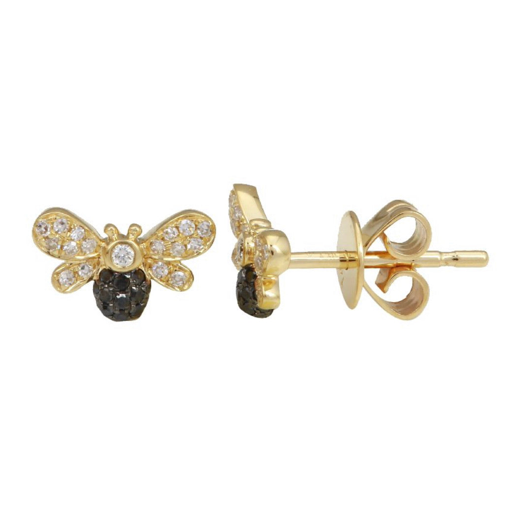 Black + White Diamond Pavé Studs