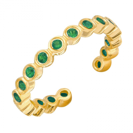 Bezel Gemstone Ear Cuff