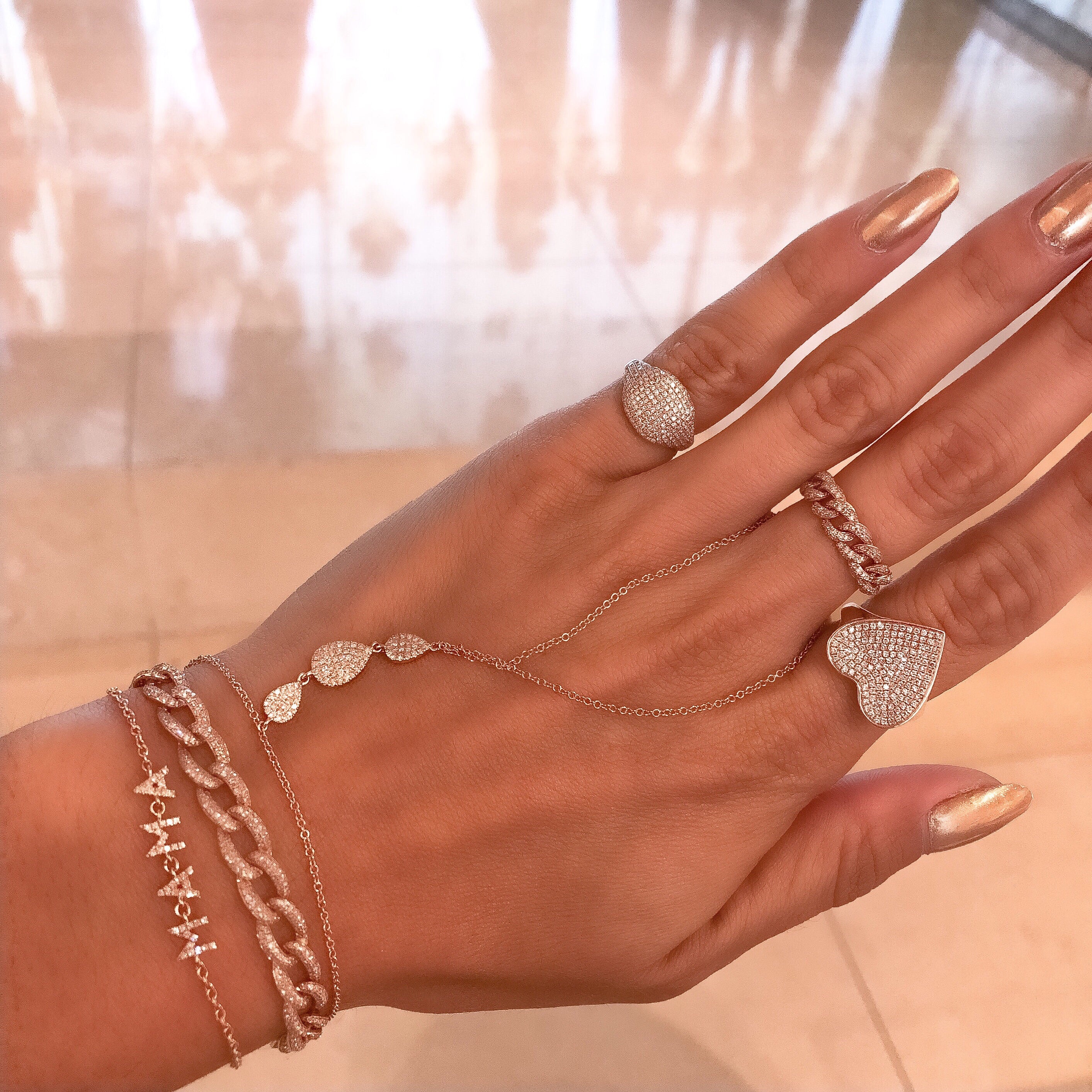 Large Pavé Heart Ring